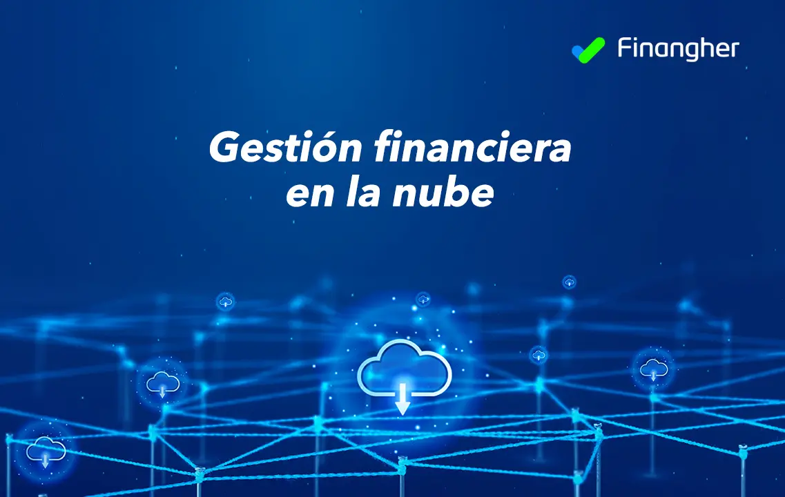 Empresario accediendo a datos financieros desde la nube con múltiples dispositivos
