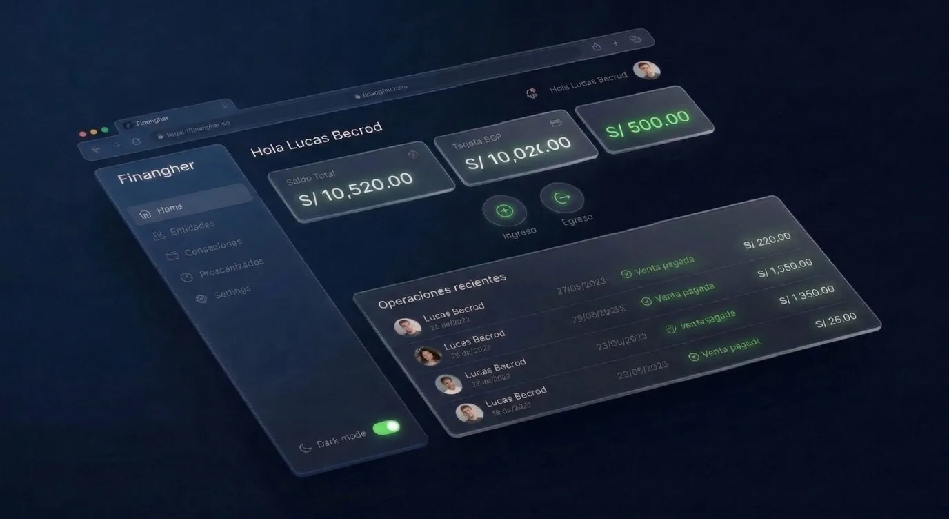 Dashboard de tesorería Finangher